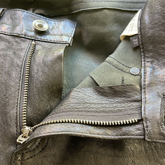 rag & bone The Leather Skinny Pants, Washed Black, 27 - Picture 9 of 13